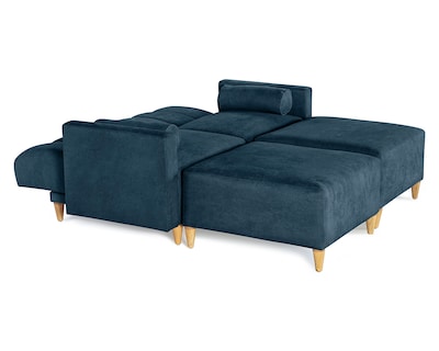 Foto 3 | Foto 3 | Sala De 4 Modúlos Makora Kieran Con Memory Foam Color Azul Chenille Respaldo Reclinable De 3 Posiciones