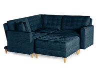 Sala De 4 Modúlos Makora Godric Con Memory Foam Color Azul Chenille Respaldo Reclinable De 3 Posiciones