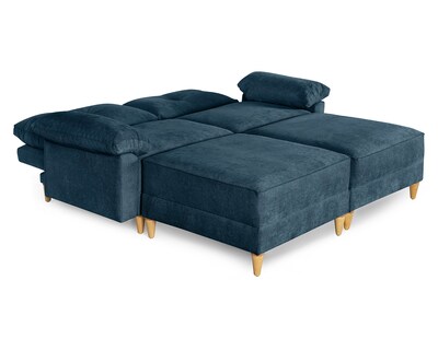 Foto 3 | Foto 3 | Sala De 4 Modúlos Makora Maristella Con Memory Foam Color Azul Chenille Respaldo Reclinable De 3 Posiciones