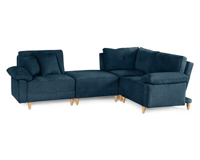 Foto 5 | Foto 5 | Sala De 4 Modúlos Makora Maristella Con Memory Foam Color Azul Chenille Respaldo Reclinable De 3 Posiciones