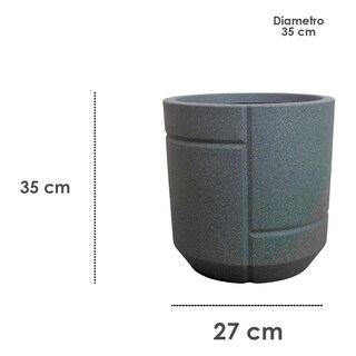 Foto 2 | Foto 2 | Maceta Minimalista Lineal Esfera Clara Exterior Color Gris