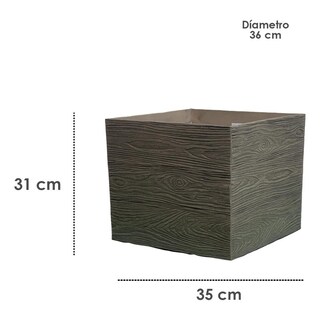 Foto 2 | Foto 2 | Maceta Vintage Estilo Cubo Exterior Color Brown Rustic Wood