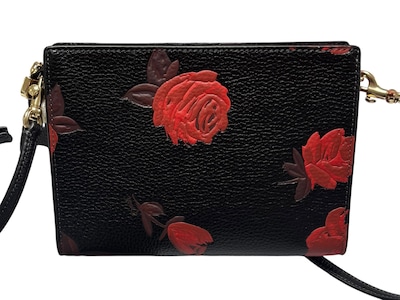 Foto 3 | Foto 3 | Bolsa Crossbody Coach Color Negro Con Rosas Rojas Canvas