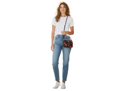 Foto 4 | Foto 4 | Bolsa Crossbody Coach Color Negro Con Rosas Rojas Canvas