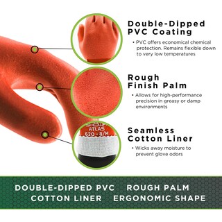 Foto 3 | Foto 3 | Guante De Trabajo De Seguridad Showa Atlas 620 Pvc Resistente A Productos Químicos - Venta Internacional.