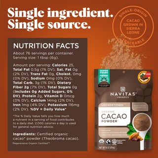 Foto 3 | Foto 3 | Cacao En Polvo Navitas Organics Organic 473 Ml Fair Trade - Venta Internacional.