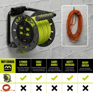 Foto 5 | Foto 5 | Bobina De Cable Masterplug 18 M Retráctil 4 Salidas 13 A 14 Awg - Venta Internacional.
