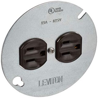 Foto 1 | Foto 1 | Tomacorriente Eléctrico Leviton 1228 Dúplex 15a 125v Cubierta Metálica Marrón - Venta Internacional.
