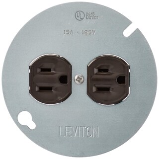 Foto 2 | Foto 2 | Tomacorriente Eléctrico Leviton 1228 Dúplex 15a 125v Cubierta Metálica Marrón - Venta Internacional.