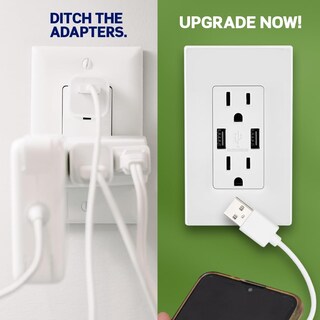 Foto 2 | Foto 2 | Cargador Usb De Pared Leviton Tipo A Con Toma De 20 A T5832-b Negro - Venta Internacional.