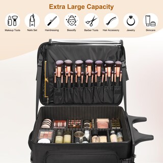Foto 4 | Foto 4 | Estuche De Maquillaje Relavel Rolling Con 4 Bolsas Pequeñas Y 2 Ruedas Color Negro - Venta Internacional.