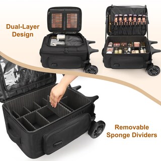 Foto 6 | Foto 6 | Estuche De Maquillaje Relavel Rolling Con 4 Bolsas Pequeñas Y 2 Ruedas Color Negro - Venta Internacional.