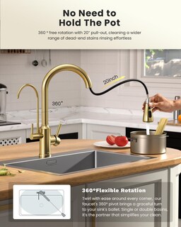 Foto 4 | Foto 4 | Pulverizador Desplegable Para Fregadero De Cocina Faucet Appaso 3 Vías Color Dorado - Venta Internacional.