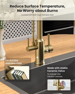 Foto 6 | Foto 6 | Pulverizador Desplegable Para Fregadero De Cocina Faucet Appaso 3 Vías Color Dorado - Venta Internacional.