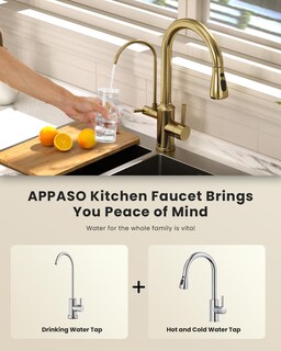 Foto 7 | Foto 7 | Pulverizador Desplegable Para Fregadero De Cocina Faucet Appaso 3 Vías Color Dorado - Venta Internacional.