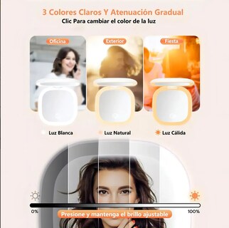 Foto 3 | Foto 3 | Espejo De Maquillaje Led Bolsillo Portátil Recargable 1x/3x dos Espejos De Maquillaje Espejo Portatil Para Bolso Bolso Bolsil