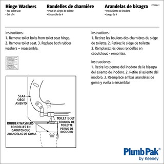 Foto 3 | Foto 3 | Lavadora Con Bisagra Para Asiento De Inodoro Plumb Pak Pp835-41 Blanca (paquete De 4) - Venta Internacional.
