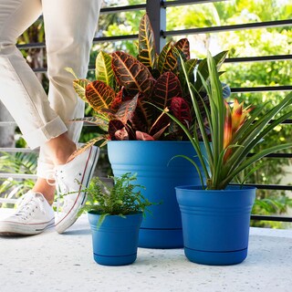 Foto 3 | Foto 3 | Maceta Bloem Saturn Con Plato Clásico Azul 1l (sp0533) - Venta Internacional.