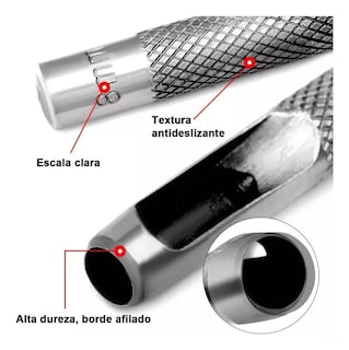 Foto 3 | Foto 3 | ''juego De Sacabocados De Golpe Con 12 Medidas Diferentes 25.4 Cm ''