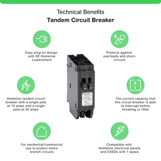 Foto 2 | Foto 2 | Disyuntor Schneider Electric Homt1520cp 15a&20a 120/240v - Venta Internacional.