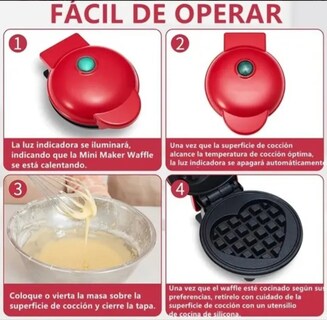 Foto 4 | Foto 4 | Mini Maquina De Waffles En Forma De Corazon Antiadherente