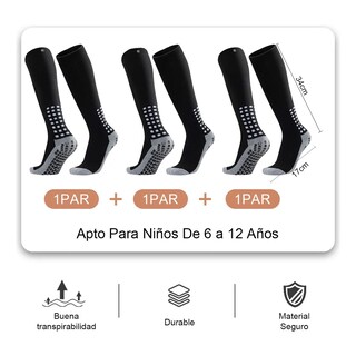 Foto 3 | Foto 3 | Calcetín Media Deportivos Antideslizante 3 Pares Eo Safe Imports Esi-21955 Negro