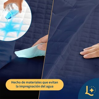 Foto 2 | Foto 2 | Cubrecolchón Laila Suave Cubrecolchon Antiacaros Cloud Sleep Impermiable Individual Azul