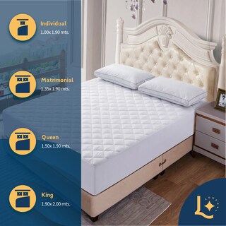 Foto 6 | Foto 6 | Cubrecolchón Premium Laila Comfort Capitonado Extra Suave Cloud Sleep Impermiable Queen Size Blanco