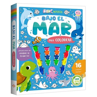 Foto 1 | Foto 1 | Libro Infantil Bajo El Mar Con 16 Mini Plumones