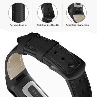 Foto 4 | Foto 4 | Correa De Reloj Farluya Leather Para Fitbit Charge 6/5 Negra - Venta Internacional.