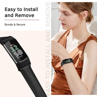 Foto 6 | Foto 6 | Correa De Reloj Farluya Leather Para Fitbit Charge 6/5 Negra - Venta Internacional.
