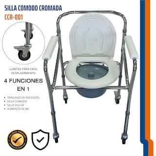 Foto 2 | Foto 2 | Comodo Plegable Cromado Ruedas Silla Baño Y Ducha Para Adulto
