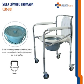 Foto 5 | Foto 5 | Comodo Plegable Cromado Ruedas Silla Baño Y Ducha Para Adulto