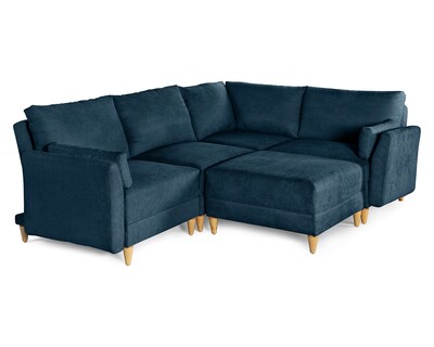 Foto 3 | Foto 3 | Sala De 5 Modúlos Makora Everyn Con Memory Foam Color Azul Chenille Respaldo Reclinable De 3 Posiciones