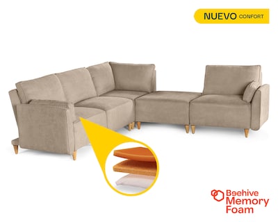 Foto 2 | Foto 2 | Sala De 5 Módulos Makora Morelli Con Memory Foam Color Arena Chenille Respaldo Reclinable De 3 Posiciones