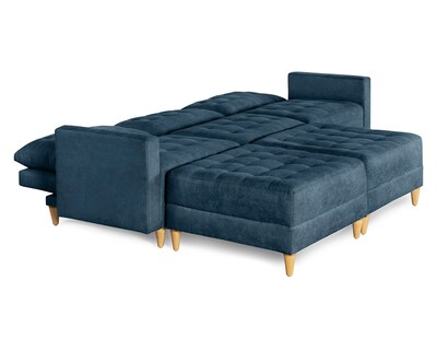 Foto 3 | Foto 3 | Sala De 5 Modúlos Makora Godric Con Memory Foam Color Azul Chenille Respaldo Reclinable De 3 Posiciones