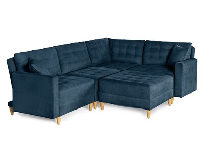 Foto 4 | Foto 4 | Sala De 5 Modúlos Makora Godric Con Memory Foam Color Azul Chenille Respaldo Reclinable De 3 Posiciones
