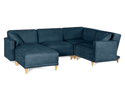 Foto 3 | Foto 3 | Sala De 5 Modúlos Makora Avalon Con Memory Foam Color Azul Chenille Respaldo Reclinable De 3 Posiciones