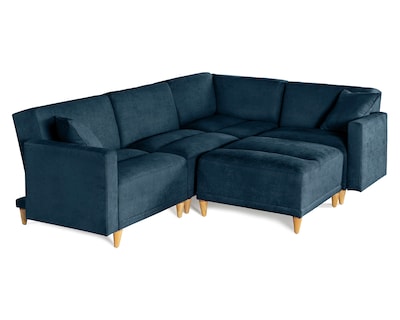 Foto 4 | Foto 4 | Sala De 5 Modúlos Makora Avalon Con Memory Foam Color Azul Chenille Respaldo Reclinable De 3 Posiciones