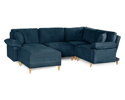 Foto 5 | Foto 5 | Sala De 5 Modúlos Makora Maristella Con Memory Foam Color Azul Chenille Respaldo Reclinable De 3 Posiciones