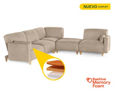 Foto 2 | Foto 2 | Sala De 5 Modúlos Makora Zavian Con Memory Foam Color Arena Chenille Respaldo Reclinable De 3 Posiciones