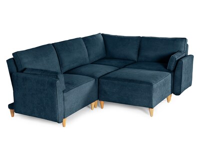 Foto 4 | Foto 4 | Sala De 5 Módulos Makora Morelli Con Memory Foam Color Azul Chenille Respaldo Reclinable De 3 Posiciones