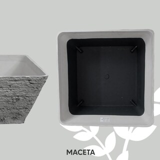 Foto 3 | Foto 3 | Maceta Minimalista Lineal Tipo Cubo Detalles Dorados