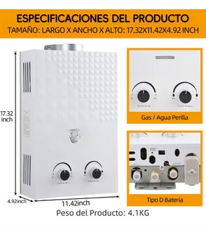Foto 2 | Foto 2 | Calentador De Agua 7l Instantáneo Gas Lp