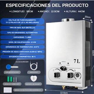 Foto 3 | Foto 3 | Calentador De Agua Instantáneo Gas Lp 7l Boiler De Paso Para 1 Servicio Ahorrador Calentadores De Paso Boiler Gas Natural Fácil