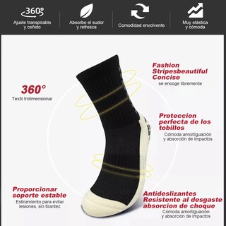 Foto 3 | Foto 3 | Calcetines Media Deportivos Antideslizantes 8 Pares Eo Safe Imports Esi-21977 Multicolor