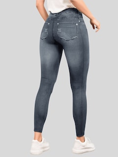 Foto 3 | Foto 3 | Pack De 2 Leggins Unitalla Mujer Mezclilla Lic-55-5-px2 Negro D19 Y Negro D9 Faja Alta Estilo Pantalón Mezclilla
