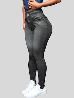 Foto 7 | Foto 7 | Pack De 2 Leggins Unitalla Mujer Mezclilla Lic-55-5-px2 Negro D19 Y Negro D9 Faja Alta Estilo Pantalón Mezclilla