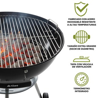 Foto 2 | Foto 2 | Asador De Carbón Extra Grande Portátil Parrilla De 22 Pulgadas 55cm Hikeo Color Negro
