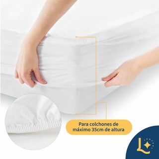 Foto 3 | Foto 3 | Protector De Colchón Toallin Premium - Extra Suave - Hipoalergénico Antiácaros Laila Comfort Matrimonial Blanco